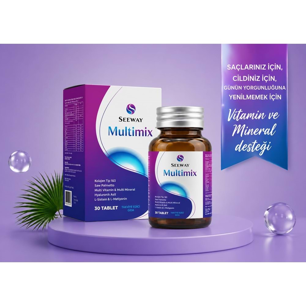 SEEWAY MULTİVİTAMİN & MULTİMİNERAL 30 TABLET SAÇ DÖKÜLMESİNE KARŞI