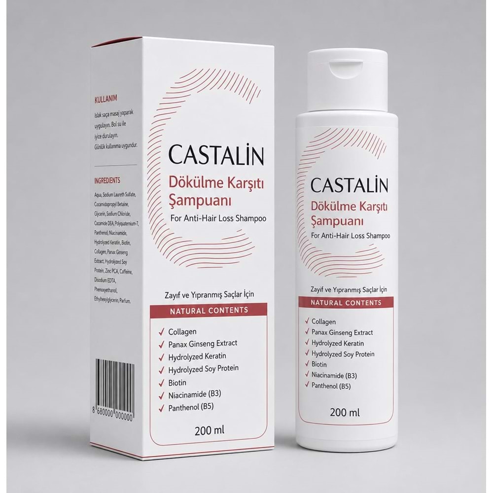 CASTALİN DÖKÜLME KARŞITI ŞAMPUAN 200 ML ( ZAYIF VE YIPRANMIŞ SAÇLAR İÇİN )