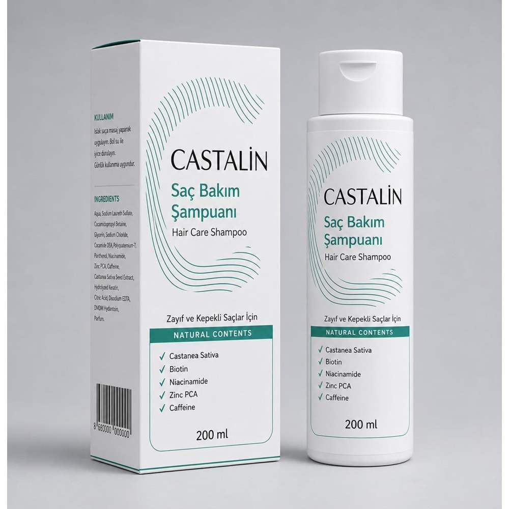 CASTALİN SAÇ BAKIM ŞAMPUANI 200 ML ( ZAYIF VE KEPEKLİ SAÇLAR İÇİN )