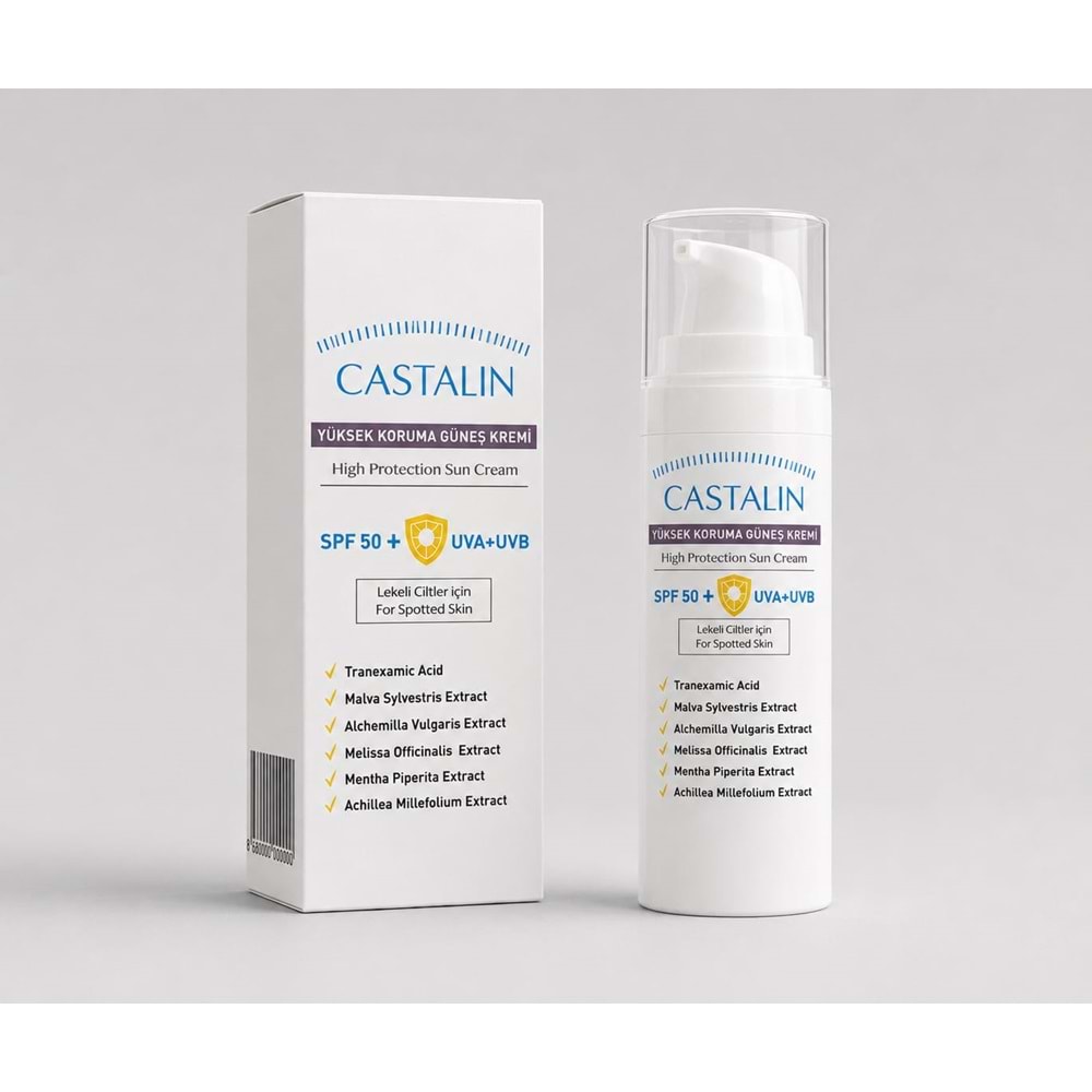 CASTALİN GÜNEŞ KREMİ SPF 50 + UVA + UVB 50 ML LEKELİ CİLTLER İÇİN