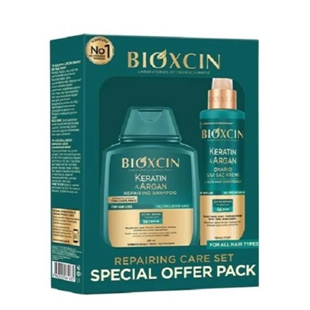 BİOXCİN KERATİN ARGAN AVANTAJ PAKETİ - ŞAMPUAN 300 ML + SAÇ KREMİ 200 ML