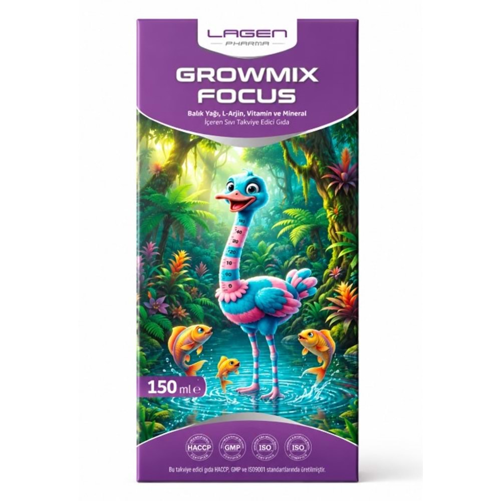 GROWMİX FOCUS 150 ML ŞURUP ( BALIK YAĞI L-ARJİN )