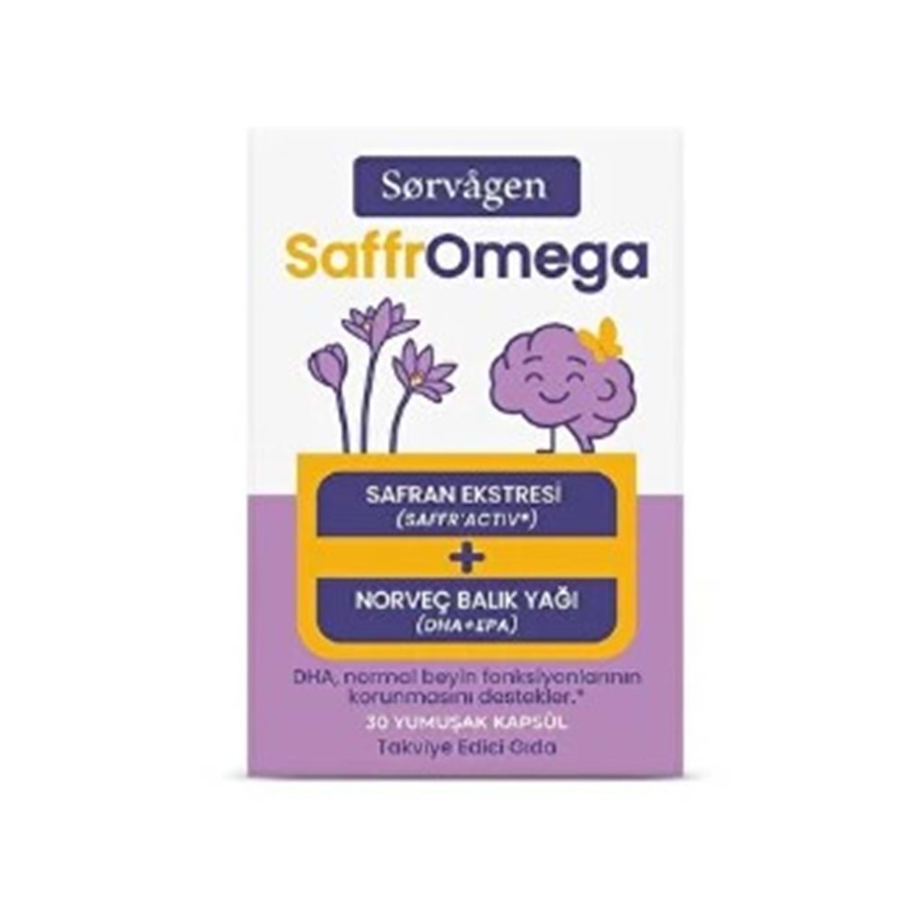 SORVAGEN SAFFROMEGA SAFRAN VE OMEGA3 30 YUMUŞAK KAPSÜL