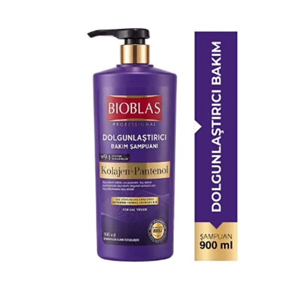 BİOBLAS DOLGUNLAŞTIRICI BAKIM ŞAMPUANI KOLAJEN & PANTENOL 900 ML