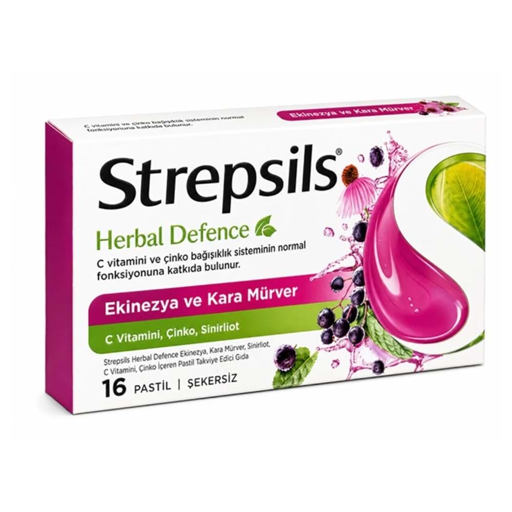 STREPSİLS HERBAL DEFENCE KARAMÜRVER & EKİNEZYA 16 PASTİL