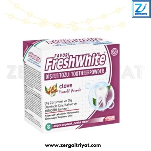 FRESHWHİTE DİŞ TOZU PARLATICI VE BEYAZLATICI KARANFİL AROMALI 50 GR