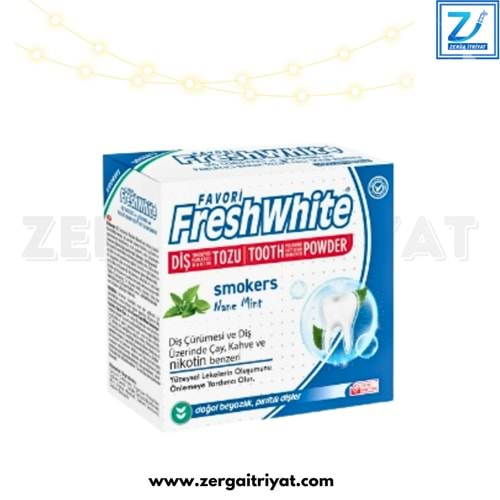 FRESHWHİTE DİŞ TOZU PARLATICI VE BEYAZLATICI NANE AROMALI 50 GR