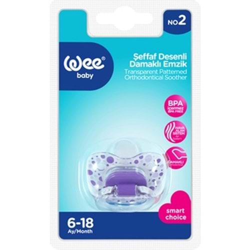 WEE BABY EMZİK DESENLİ DAMAKLI ŞEFFAF NO : 2 ( 837 )