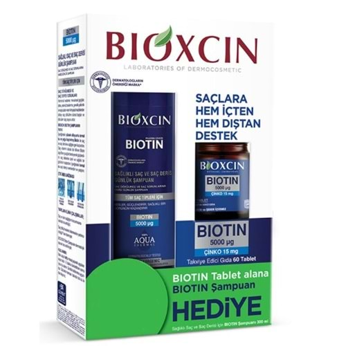 BİOXCİN BİOTİN 5000 MG 60 TABLET&BİOTİN 500 ML ŞAMPUAN HEDİYELİ