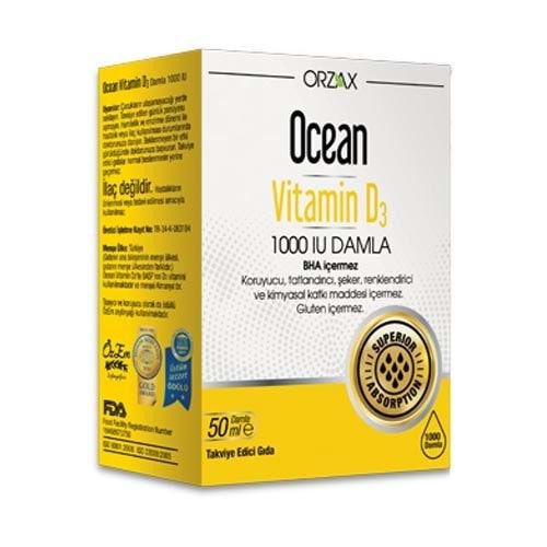 OCEAN VİTAMİN D3 1000 IU DAMLA 50 ML