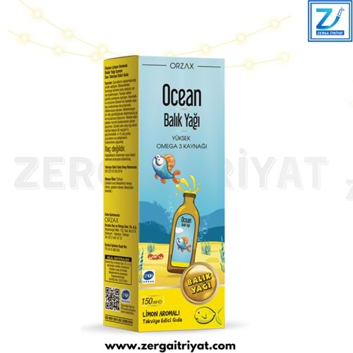 OCEAN OMEGA 3 LİMONLU BALIK YAĞI ŞURUBU 150 ML