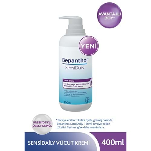 BEPANTHOL SENSİDAİLY 400 ML POMPALI ÇOK KURU VE ATOPİK CİLTLER İÇİN ÖZEL BAKIM KREMİ