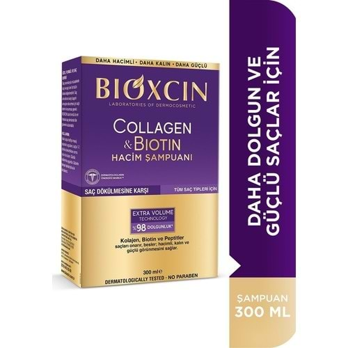 BİOXCİN COLLAGEN & BİOTİN HACİM ŞAMPUANI 300 ML ( TÜM SAÇ TİPLERİ İÇİN )