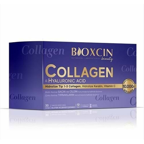 BİOXCİN COLLAGEN 10.000 MG 30 SAŞE ( TİP 1-3 KOLAJEN & HİDROLİZE KERATİN & VİT.C )