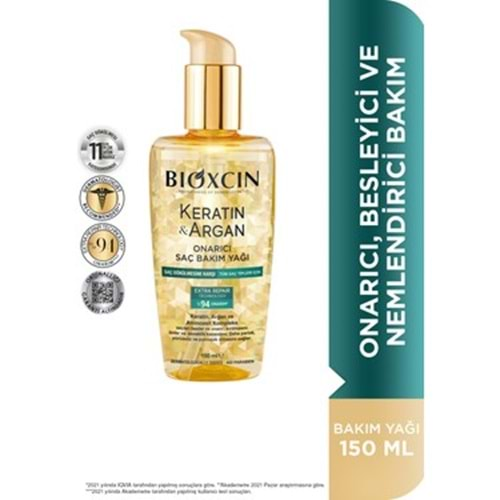 BİOXCİN KERATİN & ARGAN ONARICI SAÇ BAKIM YAĞI 150 ML ( TÜM SAÇLAR İÇİN )