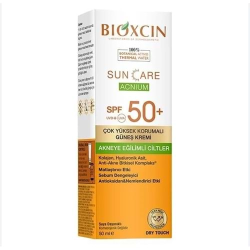 BİOXCİN GÜNEŞ KREMİ SUN CARE SPF50+ DRY TOUCH ÇOK YÜKSEK KORUMALI ( AKNEYE EĞİMLİ CİLTLER İÇİN ) 50 ML