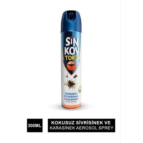 SİNKOV TOKS KOKUSUZ SU BAZLI SİVRİSİNEK VE KARASİNEK ÖLDÜRÜCÜ AEROSOL SPREY 300 ML