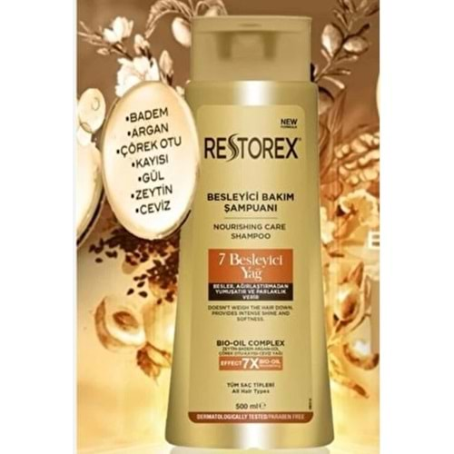 RESTOREX 7 BESLEYİCİ YAĞ İÇEREN BESLEYİCİ BAKIM ŞAMPUANI 500 ML