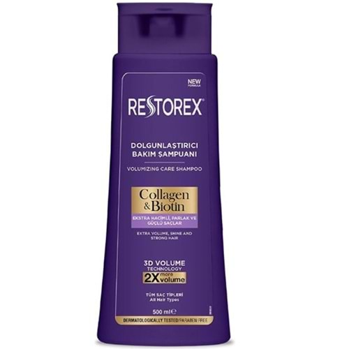 RESTOREX ŞAMPUAN 500 ML COLLAGEN & BİOTİN DOLGUNLAŞTIRICI TÜM SAÇLAR İÇİN