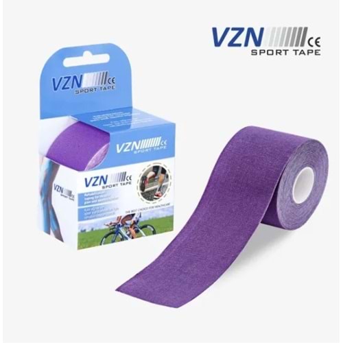 VZN KİNESİYOLOJİ BANDI 5 CM X 5 M AĞRI BANDI ( MOR )