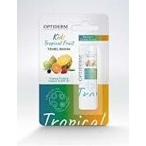 OPTİDERM LİP STİCK KİDS DUDAK KORUYUCU SPF20 ÇOCUK ( TROPİKAL MEYVE AROMALI )