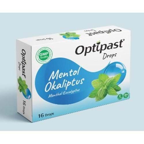 OPTİPAST DROPS MENTOL VE OKALİPTUS AROMALI 16 PASTİL