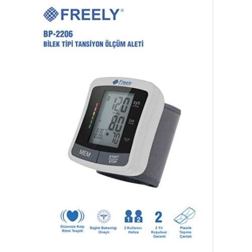 FREELY BP-2206 DİJİTAL BİLEKTEN ÖLÇER TANSİYON ALETİ