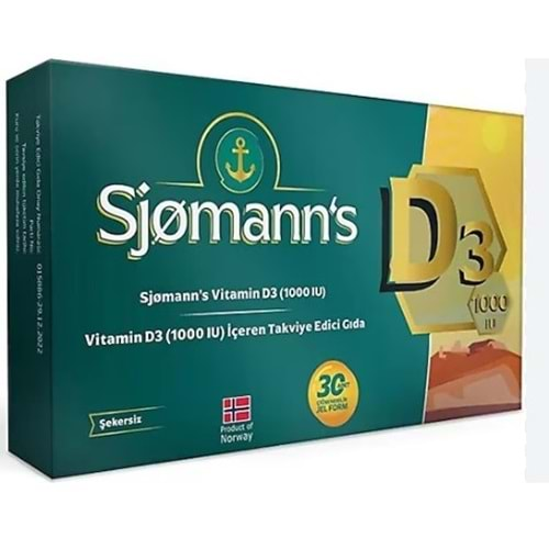 SJOMANN'S D3 ÇİGNENEBİLİR 30 JEL TABLET