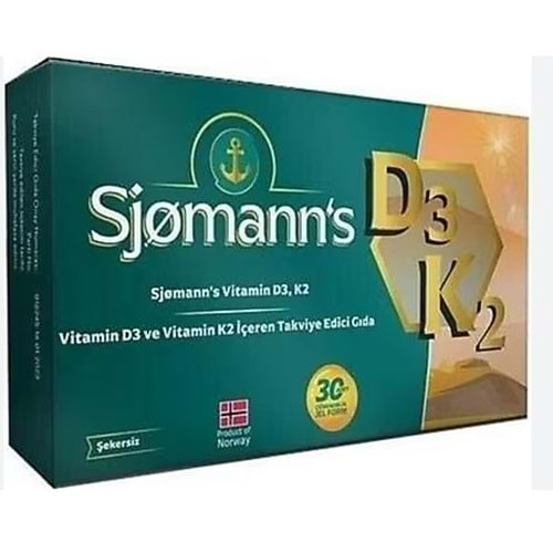 SJOMANN'S D3K2 ÇİGNEBİLİR 30 JEL TABLET