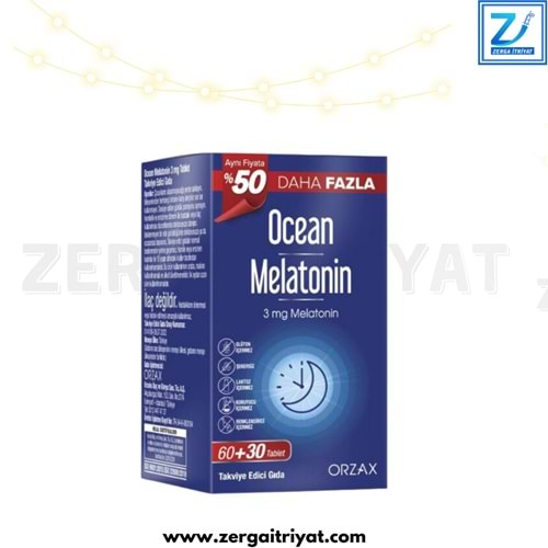 OCEAN MELATONİN 3 MG MELATONİN 60+30 TABLET % 50 DAHA FAZLA