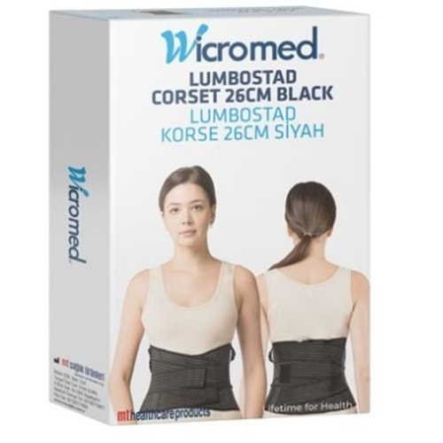 WİCROMED LUMBOSTAD KORSE 26 CM SİYAH L