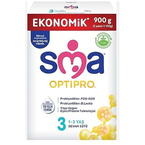 SMA MAMA OPTİPRO 1-3 YAŞ ARASI BEBEK DEVAM SÜTÜ 900 GR NO:3