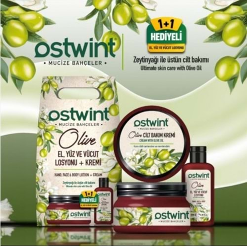 OSTWİNT MUCİZE BAHÇELER ZEYTİNYAĞI ÖZLÜ KREM 300 ML + LOSYON 100 ML SET