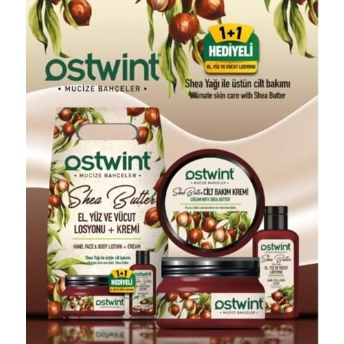 OSTWİNT MUCİZE BAHÇELER SHEA YAĞI ÖZLÜ KREM 300 ML + LOSYON 100 ML SET