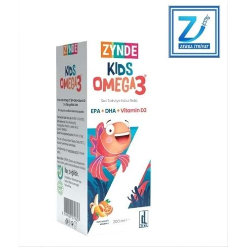 ZYNDE KİDS OMEGA 3 VİT D3 200 ML BALIK YAĞI