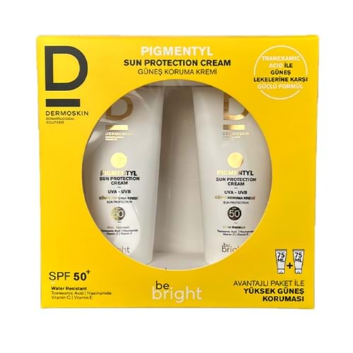 DERMOSKİN BE BRİGHT PİGMENTYL GÜNEŞ KREMİ SPF50+ 75 ML 2 Lİ KOFRE
