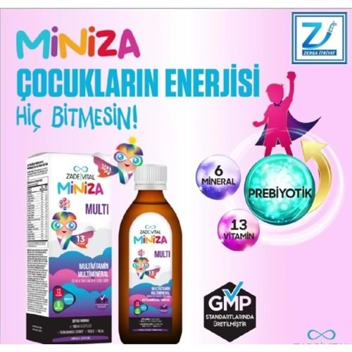 ZADE VİTAL MİNİZA MULTİ VİTAMİN +MİNERAL 150 ML ŞRP