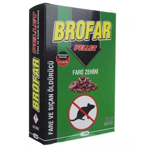 BROFAR PELET FARE ZEHİRİ 80 GR 2X40 GR( FARE VE SIÇAN ÖLDÜRÜCÜ )