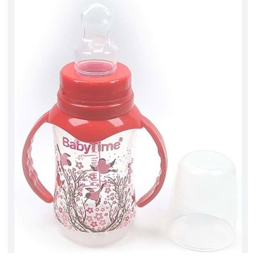 BABY TİME KULPLU PP BİBERON (SİLİKON DAMAKLI UÇLU) 150ML KOD: BT072