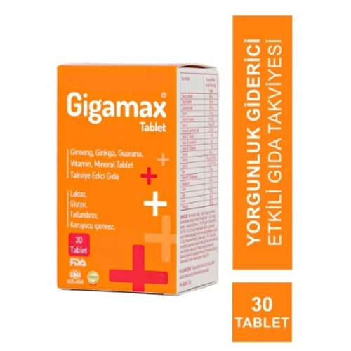 GİGAMAX 30 TABLET ( GİNSENG & GİNKO & GUARANA )