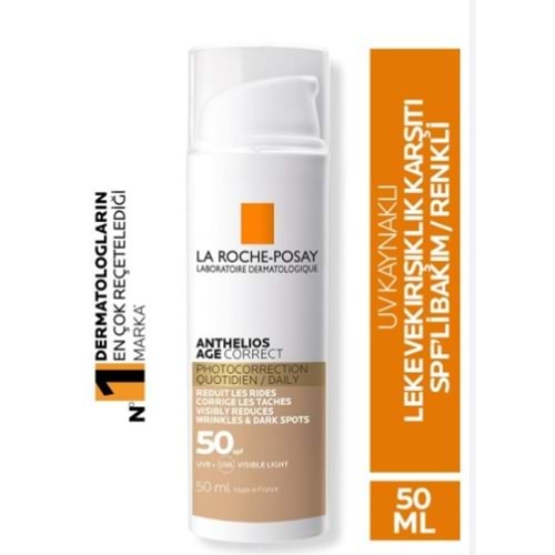 LA ROCHE POSAY ANTHELİOS AGE CORRENT DAİLY TİNTED CREAM SPF50+ LEKE VE KIRIŞIKLIK KARŞITI GÜNEŞ KREMİ 50 ML