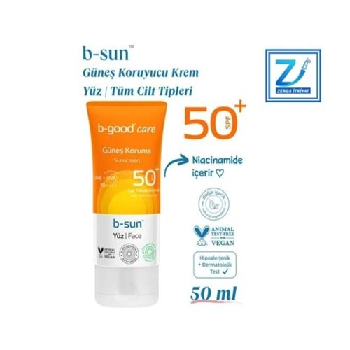 B-GOOD YÜZ GÜNEŞ KREMİ SPF50+ 50 ML