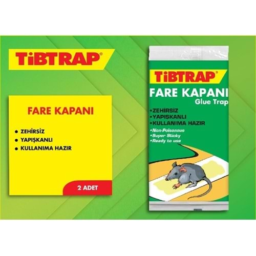 TİBTRAP FARE KAPANI YAPIŞKANLI KULLANIMA HAZIR 2'Lİ