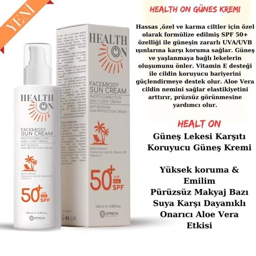 HEALTH ON SPF50 GÜNEŞ KREMİ 100 ML