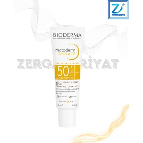 BİODERMA PHOTODERM SPOT-AGE SPF50+ 40 ML ( LEKELİ CİLTLER İÇİN ) YAŞLANMA KARŞITI GÜNEŞ KREMİ