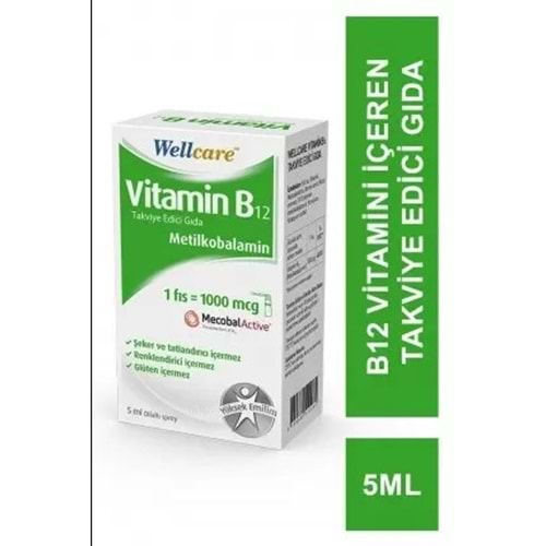 WELLCARE VİT B12 SPREY 1000 MCG 5 ML