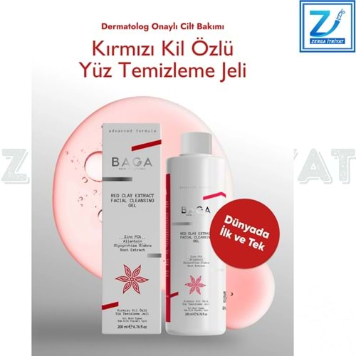 BAGA KIRMIZI KİL ÖZLÜ YÜZ TEMİZLEME JELİ 200 ML