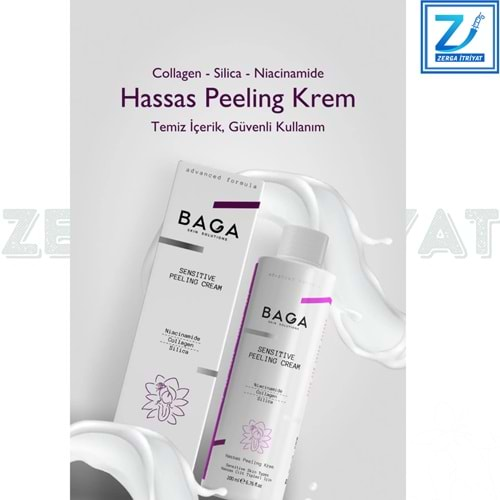 BAGA HASSAS PEELİNG SENSİTİVE KREM 200 ML (COLLAGEN,NİACİNAMİDE)