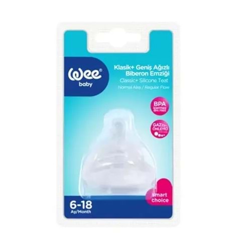 WEE BABY 853 BİBERON EMZİĞİ YUVARLAK UÇLU GENİŞ AĞIZLI NO: 2