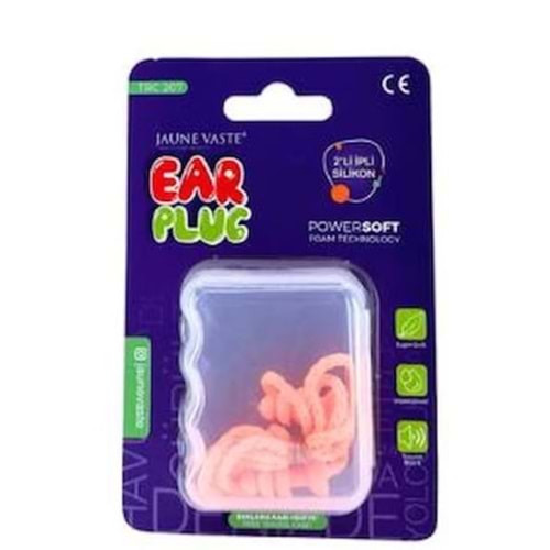 JAUNE VASTE EAR PLUG 2'Lİ İPLİ SİLİKON KULAK TIKACI